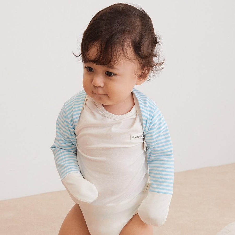Scratch Sleeves with Zinc-Infused Mittens (Pink Stripes) - Eczema Oasis
