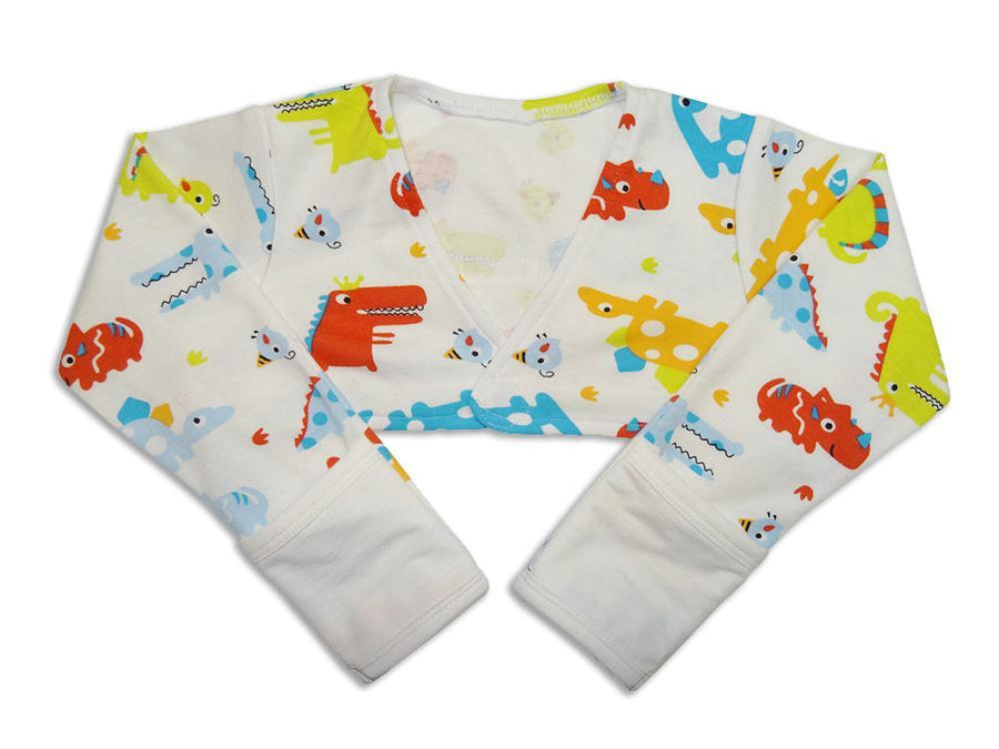 Scratch Sleeves with Zinc-Infused Flip Mittens (Dinosaur) - Eczema Oasis